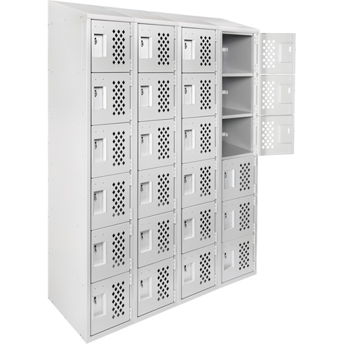 Casiers &eacute;conomiques perfor&eacute;s et assembl&eacute;s Clean Line, 6 niveaux, Bloc de 4, 18" x 72" x 12", Acier Oxymax Inc
