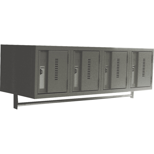 Wall Hung Lockers - Heavy Duty, Bank of 4, 18" x 12" x 12", Steel Oxymax Inc