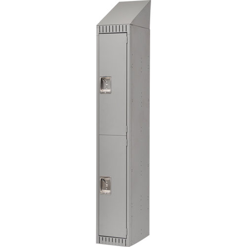Assembled Lockers, 2 -tier, 12" x 18" x 72", Steel, Grey, Rivet (Assembled) Oxymax Inc