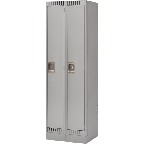 Assembled Lockers, Bank of 2, 24" x 18" x 72", Steel, Grey, Rivet (Assembled) Oxymax Inc