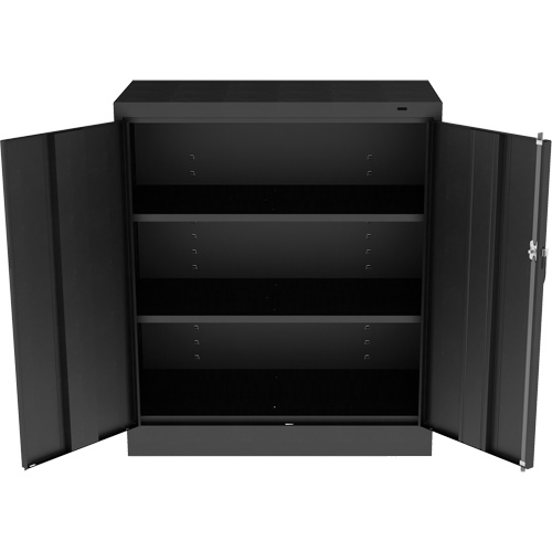 Standard Counter-High Cabinet, Steel, 2 Shelves, 42" H x 36" W x 18" D, Black Oxymax Inc