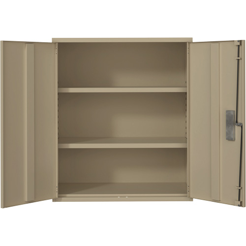 Lo-Boy Storage Cabinet, Steel, 2 Shelves, 40" H x 36" W x 18" D, Beige Oxymax Inc