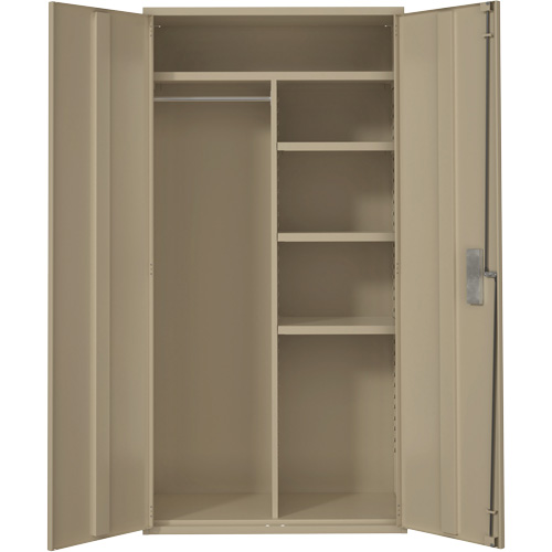 Combination Storage Cabinet, Steel, 6 Shelves, 72" H x 36" W x 18" D, Beige Oxymax Inc