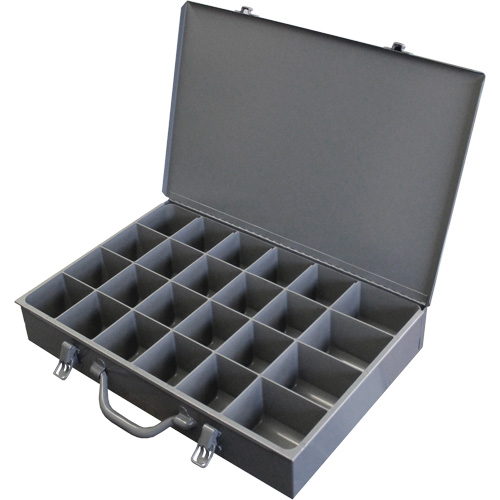 Steel Scoop Compartment Boxes, 17.875" W x 12" D x 3" H, 24 Compartments Oxymax Inc