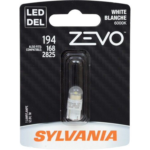 195 Mini-ampoule automobile Zevo, DEL, 0,7 W, Blanc Oxymax Inc