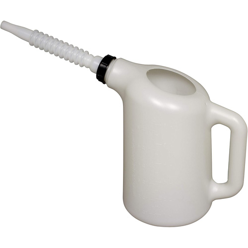 Oil Dispenser with White Spout, Plastic, 6 qt Capacity Oxymax Inc