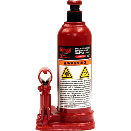 Cric-bouteille, 3 tonne(s), Hydraulique &agrave; main, 15-9/16" Hauteur &eacute;lev&eacute;e Oxymax Inc