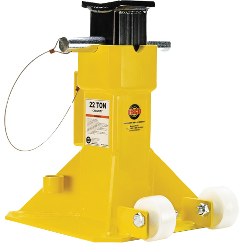 EZ-Wheel Jack Stand, Locking Pin, 22 Tons Capacity, 13-1/2" - 20" H Oxymax Inc