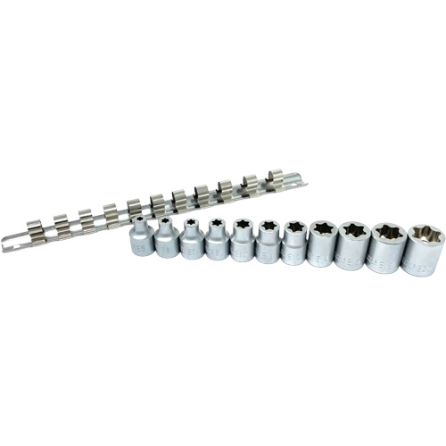 Jeu de douilles Flat-Cut E-"Star", 11 Morceaux, Prise de 3/8" Oxymax Inc