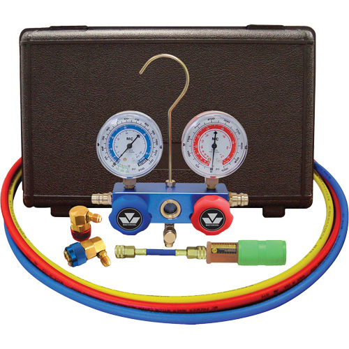 Automotive R134A 2-Way Manifold Gauge Set with Mini Dye Injector Oxymax Inc