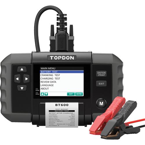 BT600 12V Battery & 12V/24V System Tester with Built-in Printer Oxymax Inc