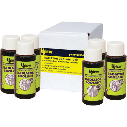Bouteilles de colorant pour refroidissant de radiateur Oxymax Inc
