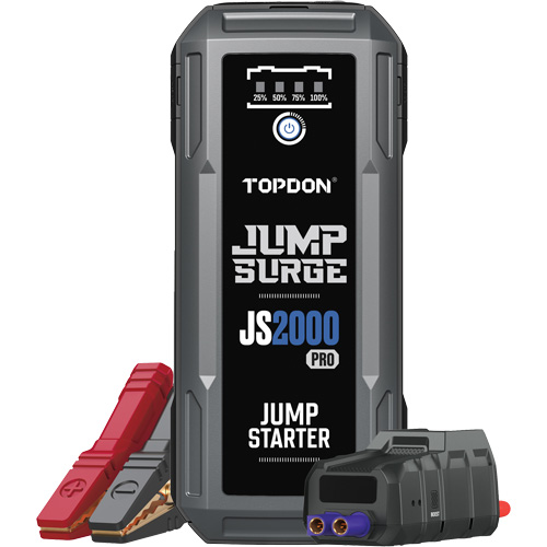 D&eacute;marreur de secours, banque d'alimentation et lampe de poche JumpSurge2000Pro &agrave; 2500 A de pointe Oxymax Inc
