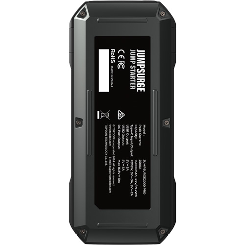 D&eacute;marreur de secours, banque d'alimentation et lampe de poche JumpSurge2000Pro &agrave; 2500 A de pointe Oxymax Inc