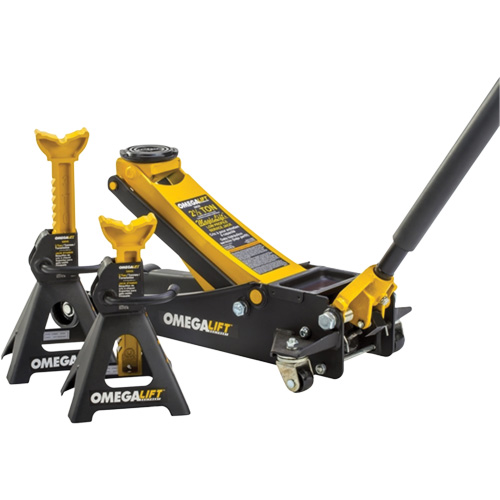 Ensemble cric datelier Magic Lift et chandelles, 3 tonne(s)/2,5 tonne(s) Capacit&eacute;, 3-7/20" Abaiss&eacute;e, 19-3/10" &eacute;lev&eacute;e, Hydraulique &agrave; main Oxymax Inc