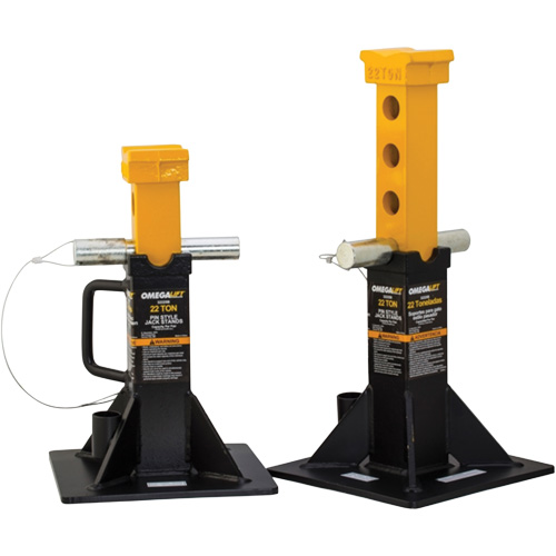 Heavy-Duty Jack Stand, Locking Pin, 22 Tons Capacity, 12-1/4" - 19-7/8" H Oxymax Inc