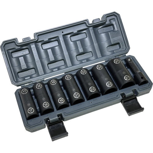 Jeu de douilles doubles hexagonales et h&eacute;licoidales avec coffret, 8 Morceaux, Prise de 1/2" Oxymax Inc