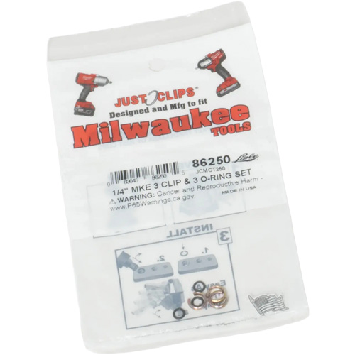 Jeu de clips et joints toriques de 1/4 po pour Milwaukee Oxymax Inc