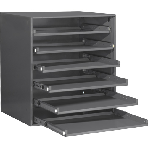 Armoire de rangement &agrave; cloisons, Acier, 6 compartiments, 20-5/16" la x 15-15/16" p, 21-7/8" h, Gris Oxymax Inc