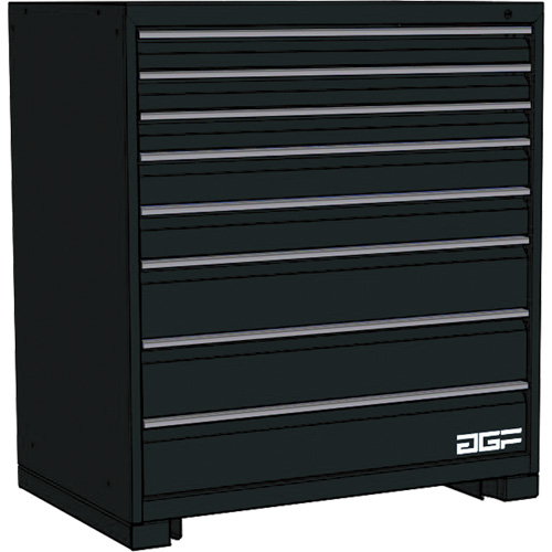 Modular Drawer Cabinet, 8 Drawers, 48" W x 24" D x 40" H, Black Oxymax Inc