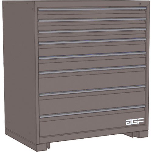 Armoire &agrave; tiroirs modulaire, 8 tiroirs, 48" la x 24" p x 40" h, Gris Oxymax Inc