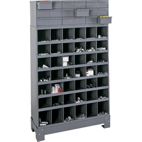 Unit&eacute; de stockage modulaire pour petites pi&egrave;ces, Acier, 18 tiroirs, 33-3/4" x 12-1/4" x 58-5/8", Gris Oxymax Inc