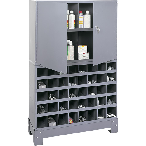 Unit&eacute; de stockage modulaire pour petites pi&egrave;ces, Acier, 0 tiroirs, 33-3/4" x 12-1/4" x 53-1/2", Gris Oxymax Inc
