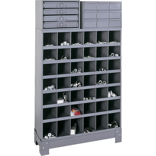 Unit&eacute; de stockage modulaire pour petites pi&egrave;ces, Acier, 13 tiroirs, 33-3/4" x 12-1/4" x 59", Gris Oxymax Inc