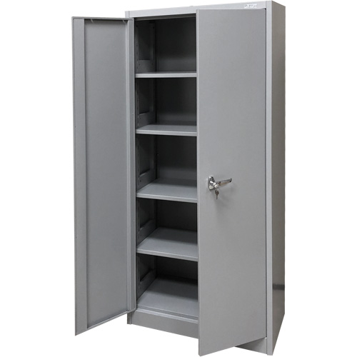 Storage Cabinet, Steel, 4 Shelves, 66" H x 30" W x 15" D, Grey Oxymax Inc