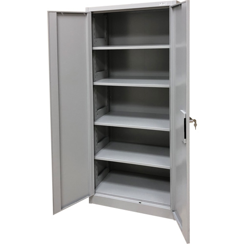 Storage Cabinet, Steel, 4 Shelves, 66" H x 30" W x 15" D, Grey Oxymax Inc