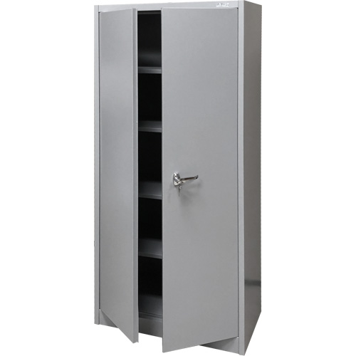 Storage Cabinet, Steel, 4 Shelves, 66" H x 30" W x 15" D, Grey Oxymax Inc