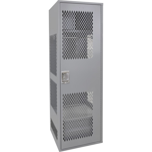 Casier pour &eacute;quipement avec porte, Acier, 24" la x 24" p x 72" h, Gris Oxymax Inc