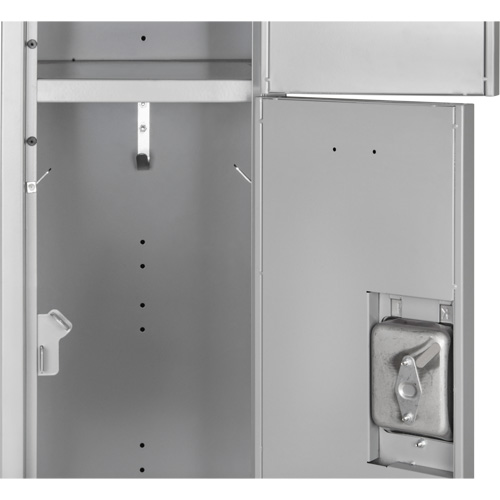 Lockers, 3 -tier, 12" x 18" x 76", Steel, Grey, Knocked Down Oxymax Inc