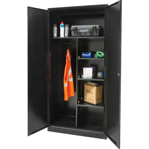 Armoire de rangement combin&eacute;e, 36" la x 18" p x 72" h, Noir Oxymax Inc