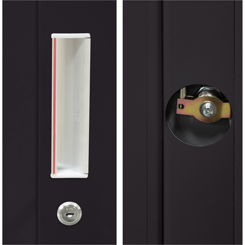 Armoire de rangement combin&eacute;e, 36" la x 18" p x 72" h, Noir Oxymax Inc