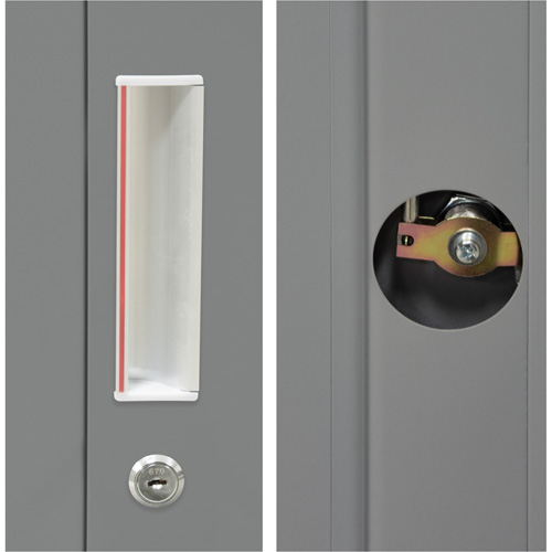 Armoire de rangement combin&eacute;e, 36" la x 18" p x 72" h, Gris Oxymax Inc