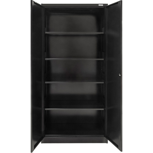 Armoire de rangement Hi-Boy, Acier, 4 Tablettes, 72" h x 36" la x 18" P, Noir Oxymax Inc