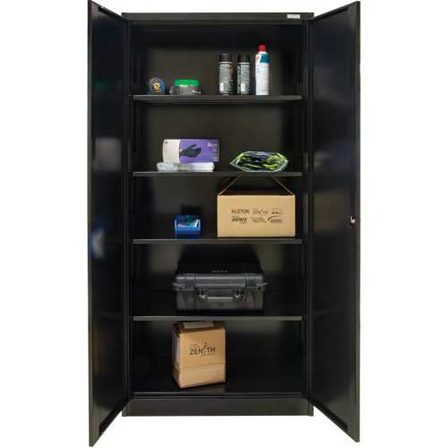 Armoire de rangement Hi-Boy, Acier, 4 Tablettes, 72" h x 36" la x 18" P, Noir Oxymax Inc