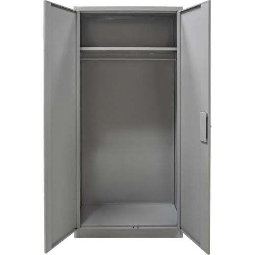 Wardrobe Storage Cabinet, Steel, 36" W x 18" D x 72" H, Grey Oxymax Inc