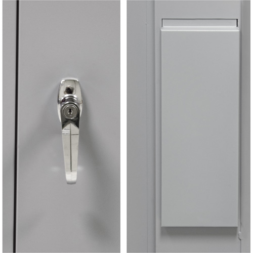 Wardrobe Storage Cabinet, Steel, 36" W x 18" D x 72" H, Grey Oxymax Inc