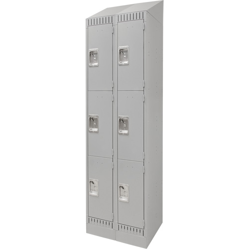 Casiers, 3 niveaux, Bloc de 2, 24" x 18" x 86", Acier, Gris, D&eacute;mont&eacute; Oxymax Inc