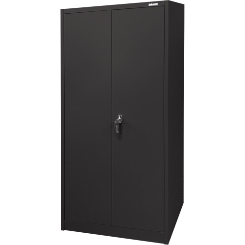 Armoire d'entreposage, Acier, 4 Tablettes, 66" h x 30" la x 15" P, Noir Oxymax Inc