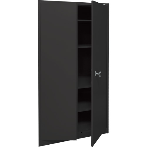 Armoire d'entreposage, Acier, 4 Tablettes, 78" h x 36" la x 24" P, Noir Oxymax Inc