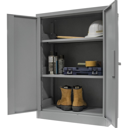 Armoire de rangement &agrave; hauteur de comptoir, Acier, 2 Tablettes, 42" h x 30" la x 15" P, Gris Oxymax Inc