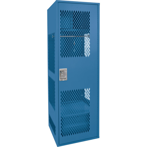 Casier pour &eacute;quipement avec porte, Acier, 24" la x 18" p x 72" h, Bleu fonc&eacute; Oxymax Inc