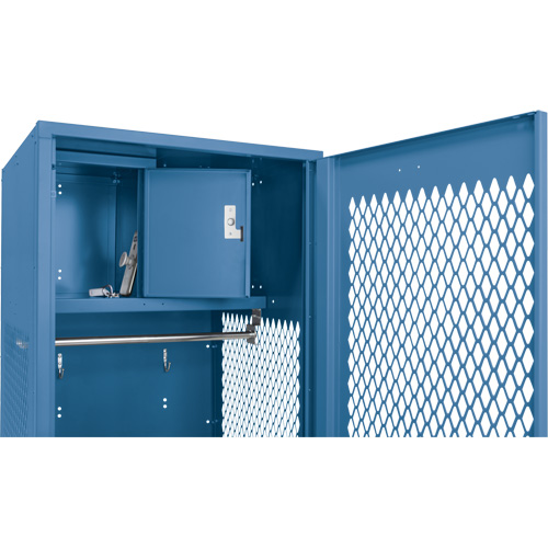 Casier pour &eacute;quipement avec porte, Acier, 24" la x 18" p x 72" h, Bleu fonc&eacute; Oxymax Inc