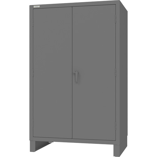 Armoire avec portes encastr&eacute;es en panneau perfor&eacute;, Acier, 4 Tablettes, 78" h x 48" la x 30" P, Gris Oxymax Inc