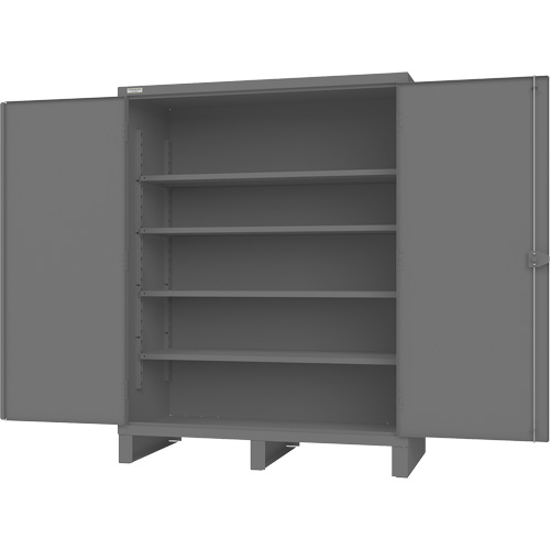 Armoire avec portes encastr&eacute;es, Acier, 4 Tablettes, 78" h x 60" la x 30" P, Gris Oxymax Inc