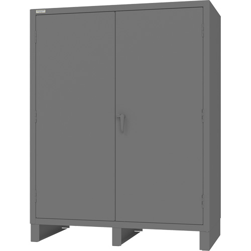 Armoire avec portes encastr&eacute;es, Acier, 4 Tablettes, 78" h x 60" la x 30" P, Gris Oxymax Inc