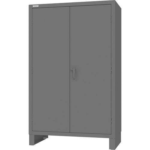 Armoire avec barre de suspension et portes encastr&eacute;es standards, Acier, 78" h x 48" la x 24" P, Gris Oxymax Inc